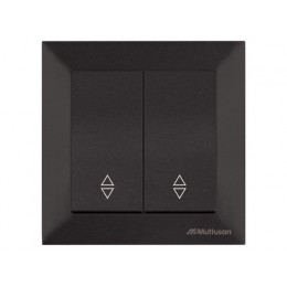 Выключатель проходной 2-клав. (скрытый, винт. зажим) черный, DARIA, MUTLUSAN