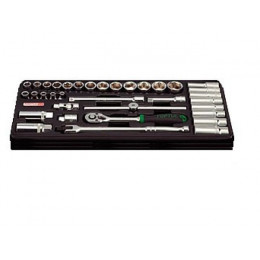 Набор-сет головок 3/8" 35пр. 434х176мм TOPTUL