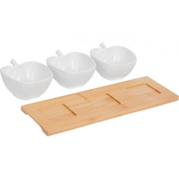 Менажница трехсекционная на бамбуковой подставке, BAMBOO, PERFECTO LINEA