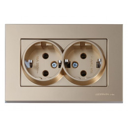 Розетка 2-ая (скрытая,с/з) золото, RITA, MUTLUSAN