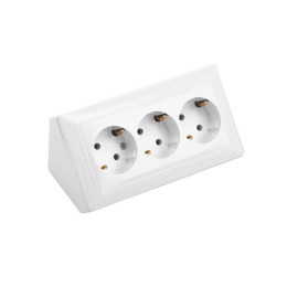 Розетка 3-ая угловая (c/з) белая, Стиль, Bylectrica