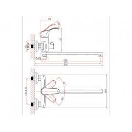 Смеситель для ванны (Lt) D35, серия Iris хром, a-five