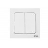 Выключатель 2 клав. (cкрытый, 10А) белый, Astrum, BYLECTRICA