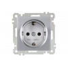 Розетка 1-ая (скрытая, с/з) серебро, ELITRA, MUTLUSAN