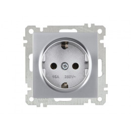 Розетка 1-ая (скрытая, с/з) серебро, ELITRA, MUTLUSAN