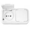 Розетка 2-ая (открытая, б/з, брызг. защ.)белая, Пралеска Аква, BYLECTRICA