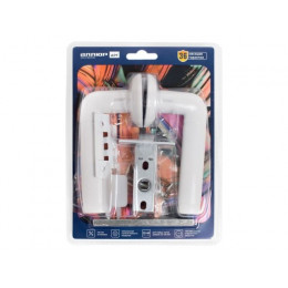 Комплект ручка и защелка АЛЛЮР АРТ "ПОЛО" W+L45-8 W (15110/S45) матовый белый