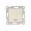 Выключатель 1-клав. (с подсветкой, скрытый, без рамки, винт. зажим) кремовый, RITA, MUTLUSAN