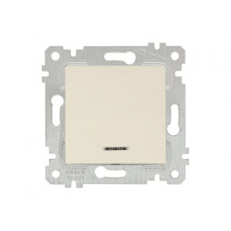 Выключатель 1-клав. (с подсветкой, скрытый, без рамки, винт. зажим) кремовый, RITA, MUTLUSAN