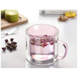 Кружка стеклянная с двойными стенками, 280 мл, ванильное небо, серия ENCANTO, PERFECTO LINEA