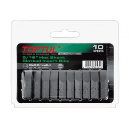 Насадка шлицевая 5/16" 0,8х5,5х30м 10шт блистер TOPTUL