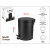 Ведро для мусора с педалью, 5 л, черное, нержавеющая сталь, PERFECTO LINEA