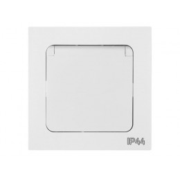 Розетка 1-ая с з/к крышкой (скрытая, с/з, з/ш, брызг. защ.) белая, Astrum, BYLECTRICA