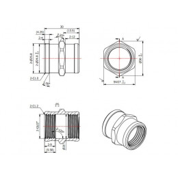 Муфта 1/2" вн.-вн., AV Engineering (инд. упак.)