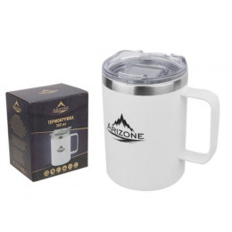Термокружка, 360 мл, нержавеющая сталь, белая, ARIZONE