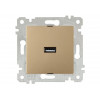 Розетка 1-ая USB (скрытая, без рамки) золото, RITA, MUTLUSAN
