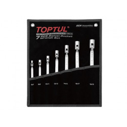 Набор ключей торцевых шарнирных 6-19мм 7пр. (черное полотно) TOPTUL