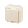Выключатель 2 клав. (открытый, до 6А) бежевый, Стандарт, Юпитер