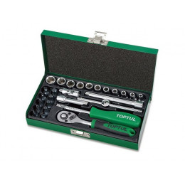 Набор головок 1/4" 4,5-13мм 27предм. 6гр. TOPTUL