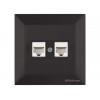 Розетка компьютерная 2xRJ45 (Cat6, скрытая) черная, DARIA, MUTLUSAN