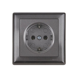 Розетка 1-ая (скрытая, с/з) дымчатый, DARIA, MUTLUSAN