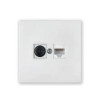 Розетка 2-ая комби компьютерная+телевизионная (скрытая) белая, Carre, BYLECTRICA