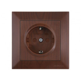 Розетка 1-ая (скрытая, с/з, шторки) орех, DARIA, MUTLUSAN