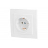 Розетка 1-ая (скрытая, с/з) белая, Стандарт, Юпитер