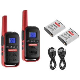 Портативная радиостанция WORTEX WT 0805 в кор. (комплект 2 шт.) SET, PMR (446 МГц), 0,5 Вт, 2x1,5 Ач