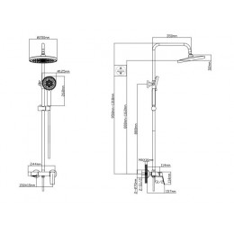 Душевая система (Lt) D35, серия WIN (black) AV Engineering