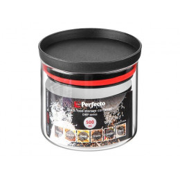 Банка для сыпучих продуктов стеклянная 500 мл, серия CHEF, PERFECTO LINEA