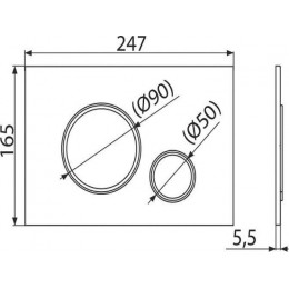 Кнопка для инсталляции (черный-мат/хром-глянец), Alcaplast
