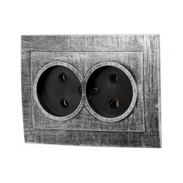 Розетка 2-ая (скрытая, б/з) серебро, Стандарт, Юпитер