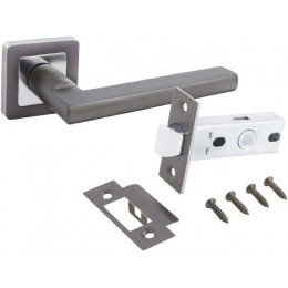 Комплект ручка и защелка АЛЛЮР АРТ "ВЕНСАН" MBN+L45-8 MBN (2640/S45) графит  (20) (компл)