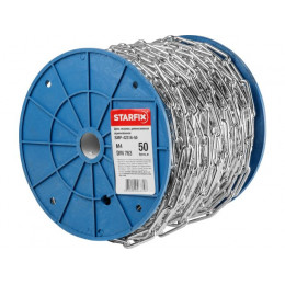 Цепь сварная длиннозвенная, оцинк. М4 DIN 763 (бухта 50 м) STARFIX