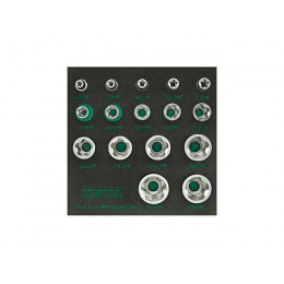 Набор головок 1/4", 3/8", 1/2" 6EPR-32EPR 16предм. TOPTUL (GABF1601)