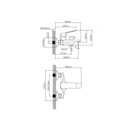 Смеситель для ванны (Lt) D35, серия WIN (black) AV Engineering