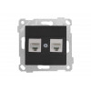 Розетка компьютерная 2xRJ45 (Cat6, скрытая, без рамки) черная, RITA, MUTLUSAN