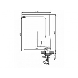 Смеситель для кухни (Lt) D35, серия HBC AV Engineering