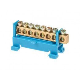 Шина "N" нулевая 6х9мм 8 групп с изолятором на DIN-рейку мал. стойка Юпитер