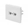Розетка 2-ая компьютерная (скрытая) белая, Carre, BYLECTRICA