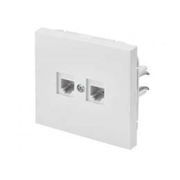 Розетка 2-ая компьютерная (скрытая) белая, Carre, BYLECTRICA