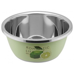 Миска для взбивания из нержавеющей стали, диаметр 24 см, лайм, серия Romantic life, PERFECTO LINEA