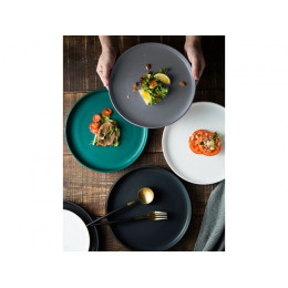 Тарелка обеденная керамическая, 25 см, серия ASIAN, белая, PERFECTO LINEA