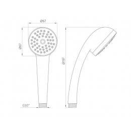 Душевая лейка со шлангом и держателем E-009 eCON