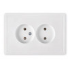 Розетка 2-ая (скрытая, б/з) белая, Carre, BYLECTRICA