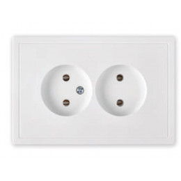 Розетка 2-ая (скрытая, б/з) белая, Carre, BYLECTRICA