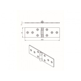 Петля карточная 120х34 мм цинк STARFIX