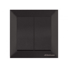 Выключатель 2-клав. (скрытый, винт. зажим) черный, DARIA, MUTLUSAN