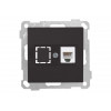 Розетка телефонная 1хRJ12 (скрытая, без рамки) черная, DARIA, MUTLUSAN